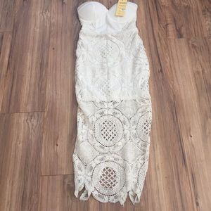 Strapless lace dress from White Fox